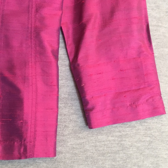 💖 Chico's Silk Textured Oversized Relaxed Fit Fuchsia Jacket Size 2 - Picture 6 of 16